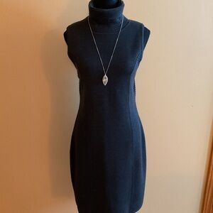 Calvin Klein Charcoal Ribbed Knit Bodycom Dress